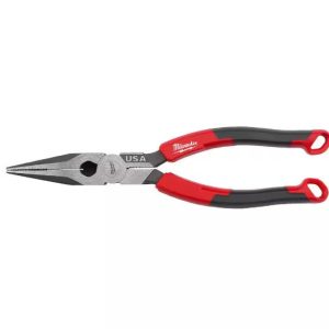 8 in. Long Needle Nose Pliers with Fish Tape Puller and Comfort Grip