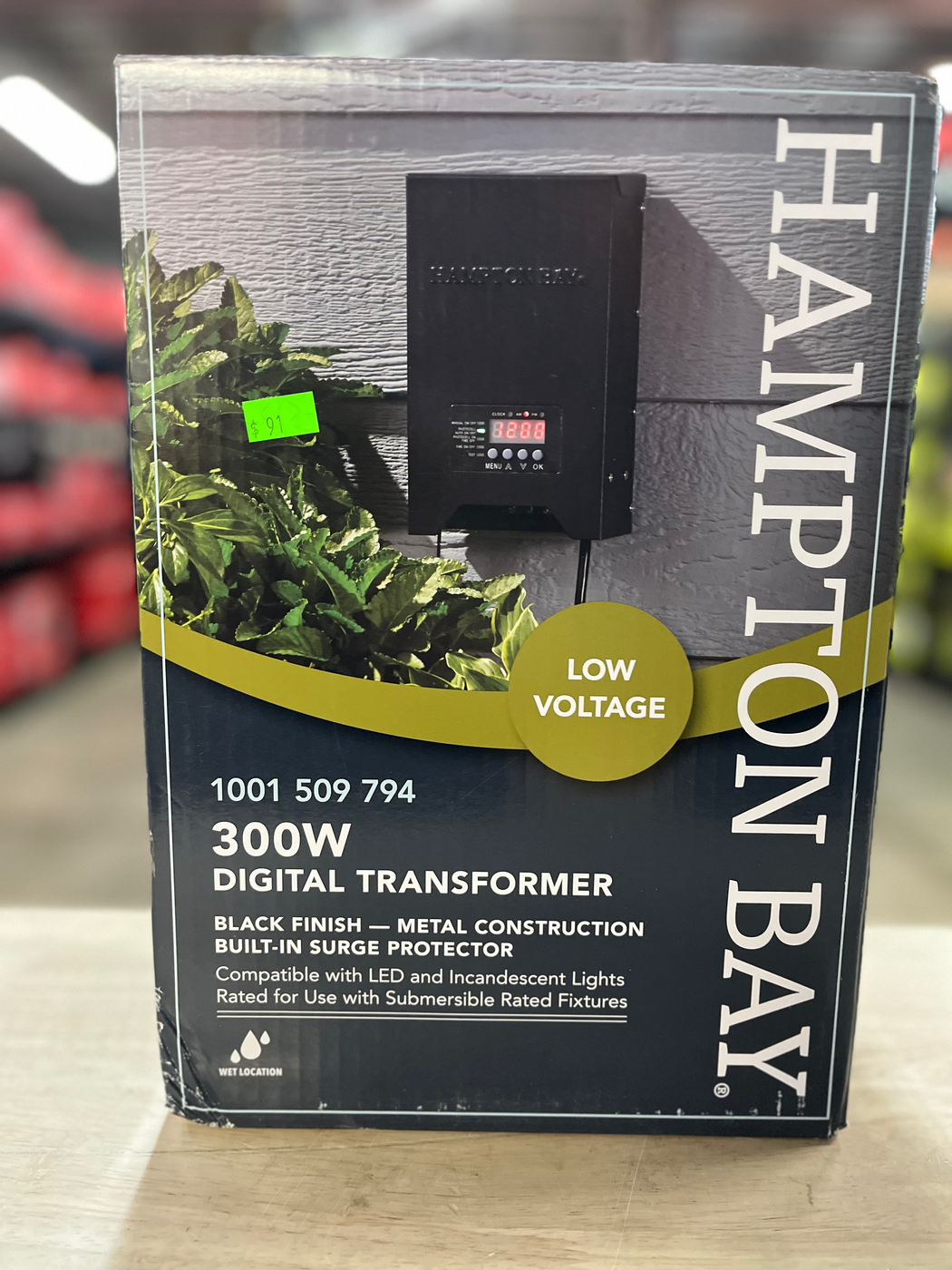 Hampton Bay Low-Voltage 300-Watt Metal Landscape Lighting Transformer with Dusk