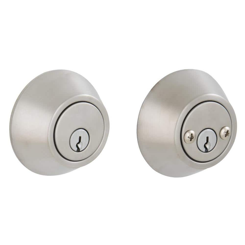 ESSENTIALS by Schlage VD62 Series Satin Stainless Steel Double Cylinder Deadbol