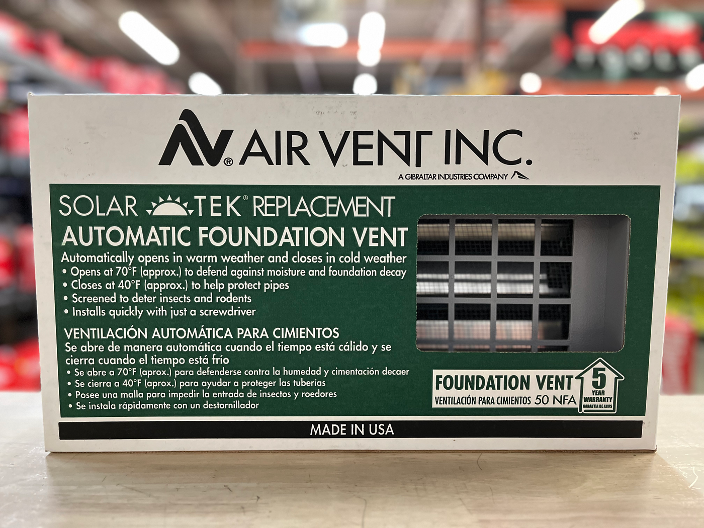 Air Vent Solar Tek Replacement Automatic Foundation Vent