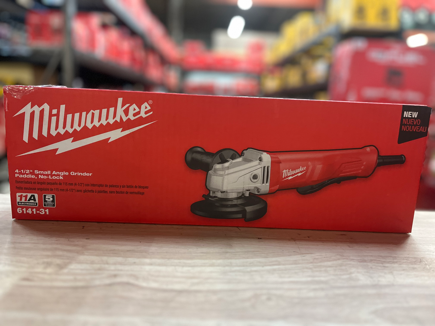 Milwaukee 11 Amp Corded 4-1/2 in. Small Angle Grinder Paddle No-Lock 6141-31