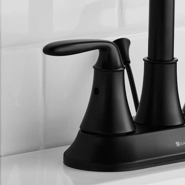 Glacier Bay Sadira 4 in. Centerset 2-Handle High-Arc Bathroom Faucet in Matte B