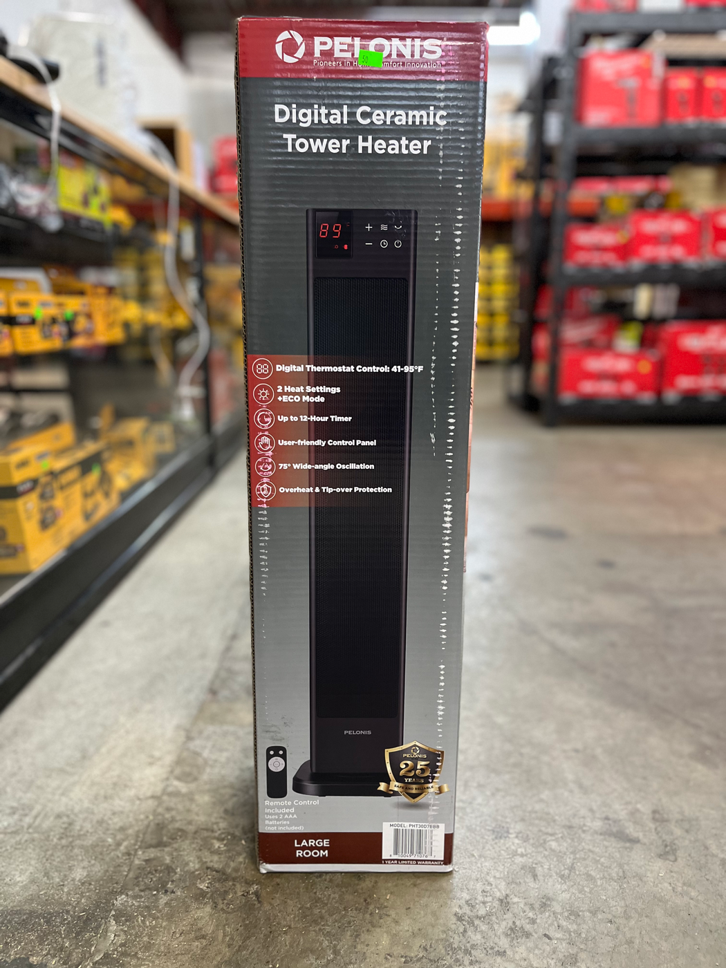 Pelonis 30 in. 1500-Watt Digital Tower Ceramic