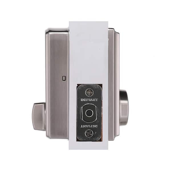 Defiant Square Satin Nickel Electronic Single Cylinder Touchpad Deadbolt