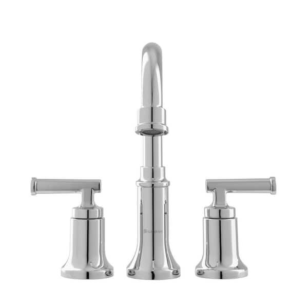 Glacier Bay Oswell 8 in. Widespread Double-Handle High-Arc Bathroom Faucet in P