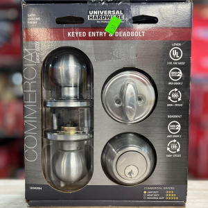 Universal Hardware Light Duty Commercial ANSI Grade 2 Entry Knob and Deadbolt U