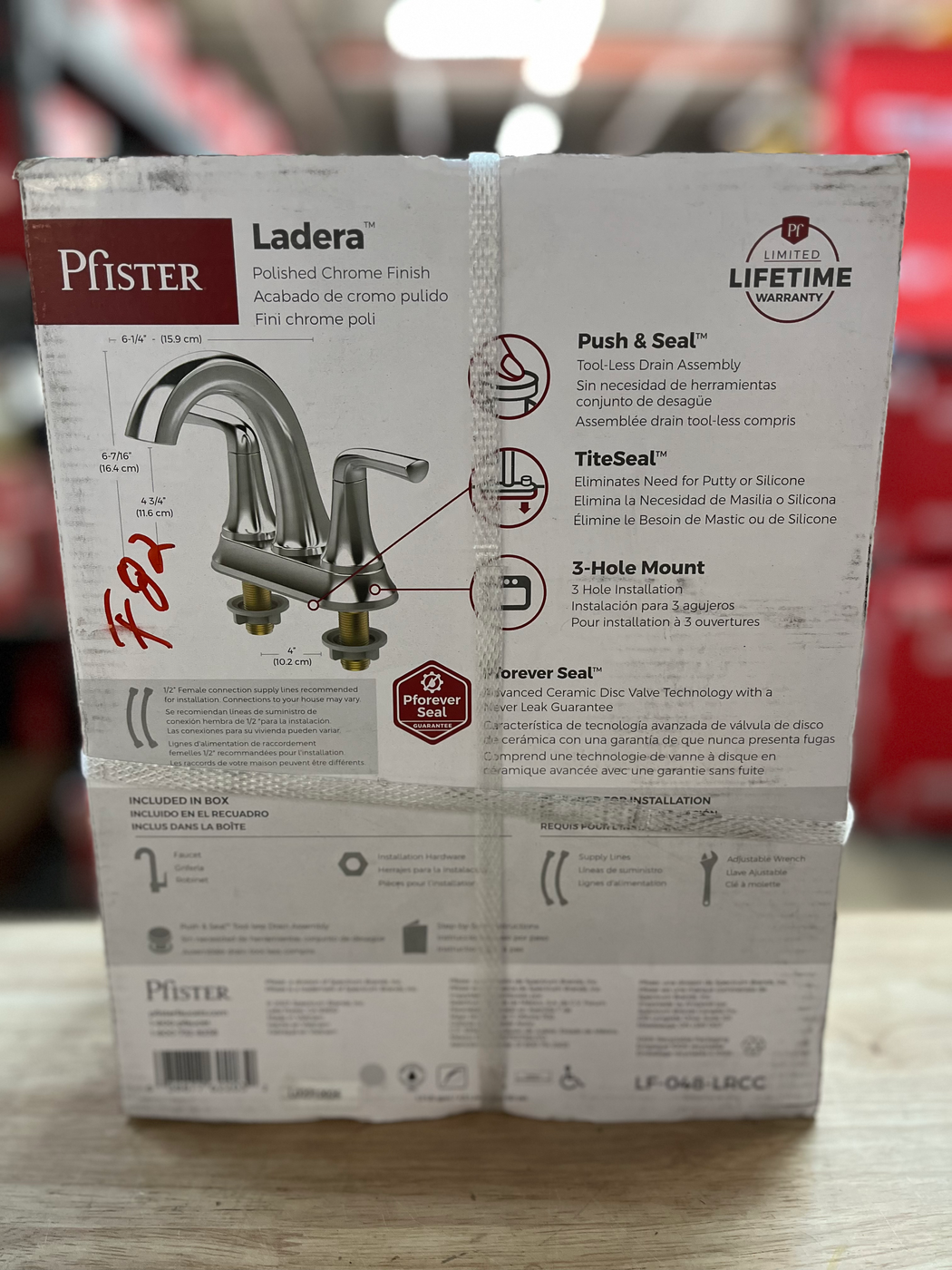 Pfister Ladera 4in Centerset Double Handle Polished Chrome Faucet