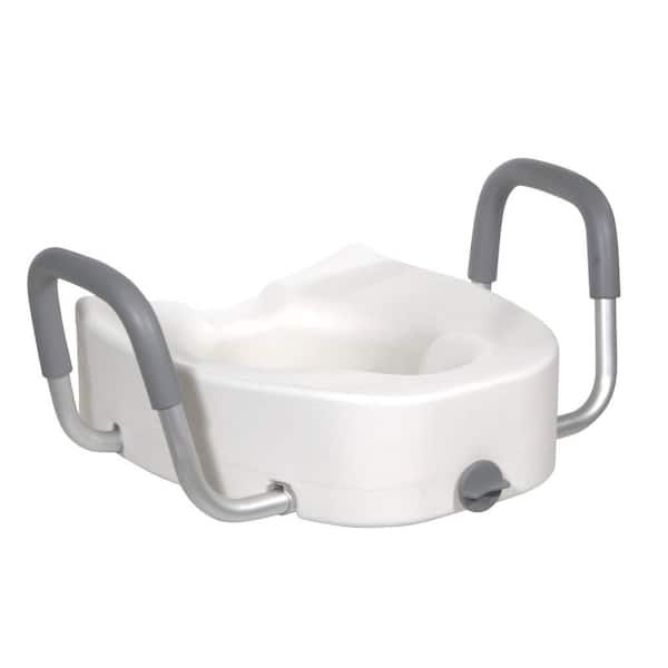 Glacier Bay E-Z Round 5 in. H Elevated Toilet Seat with Armrests