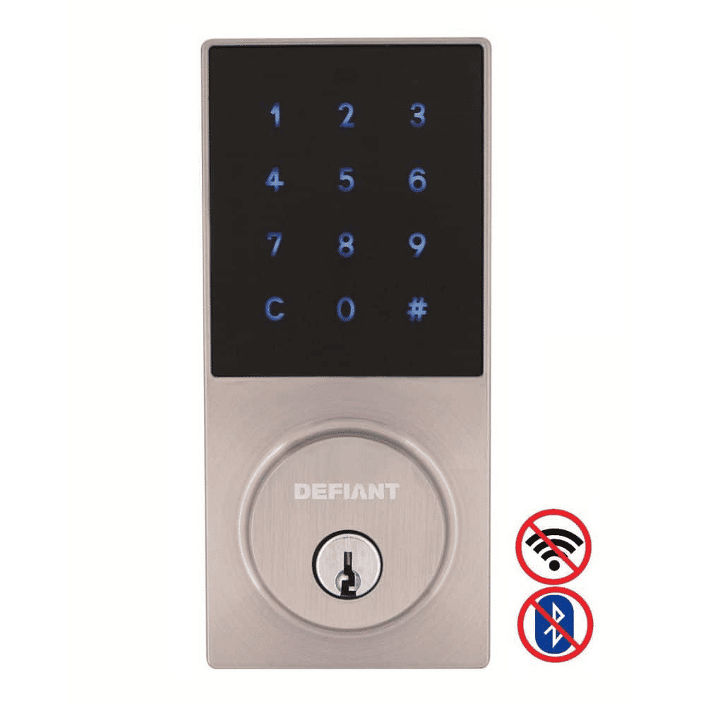 Defiant Slim Satin Nickel Electronic Touchpad Deadbolt