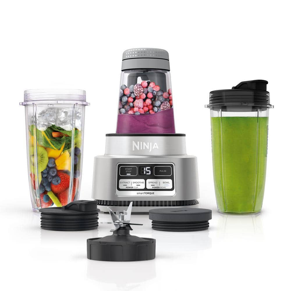 NINJA Foodi 24 oz. 4-Speed Auto-iQ Stainless Steel Smoothie Bowl Maker and Nutr