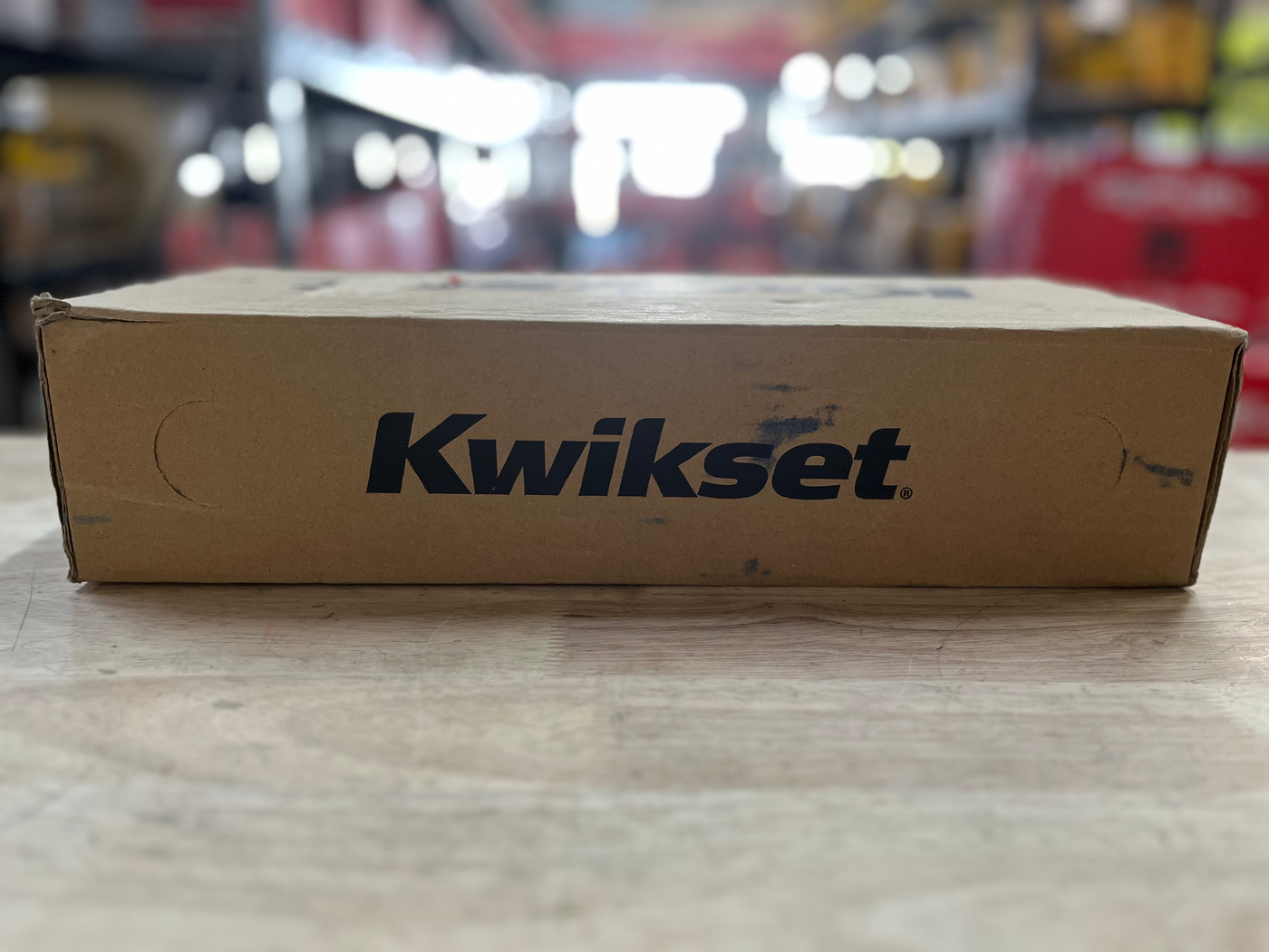 Kwikset San Clemente Dummy Door Handleset with Square Halifax Handle in Matte B