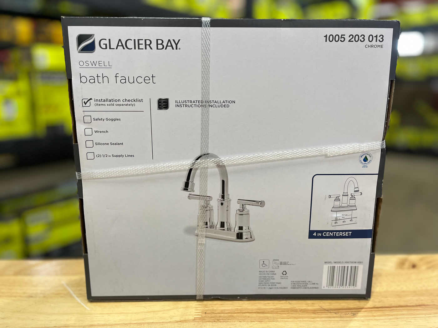 Glacier Bay Oswell 4 in. Centerset Double Handle High-Arc Bathroom Faucet in Ch