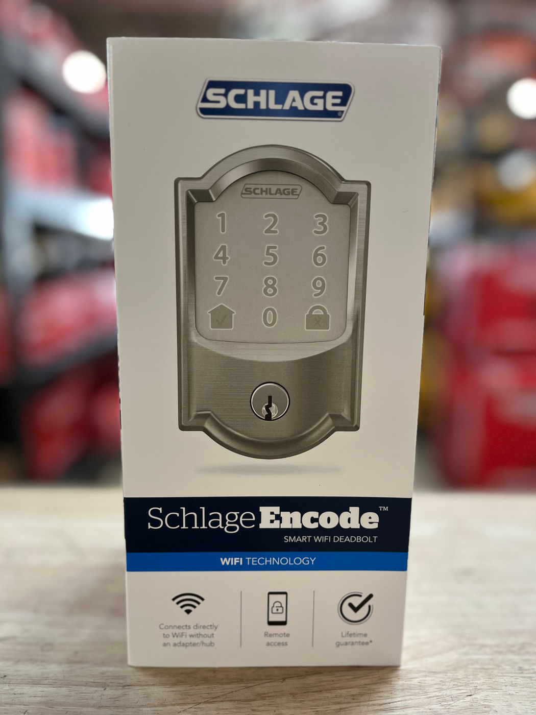 Schlage Camelot Satin Nickel Encode Wifi Electronic Touchscreen Door Deadbolt A