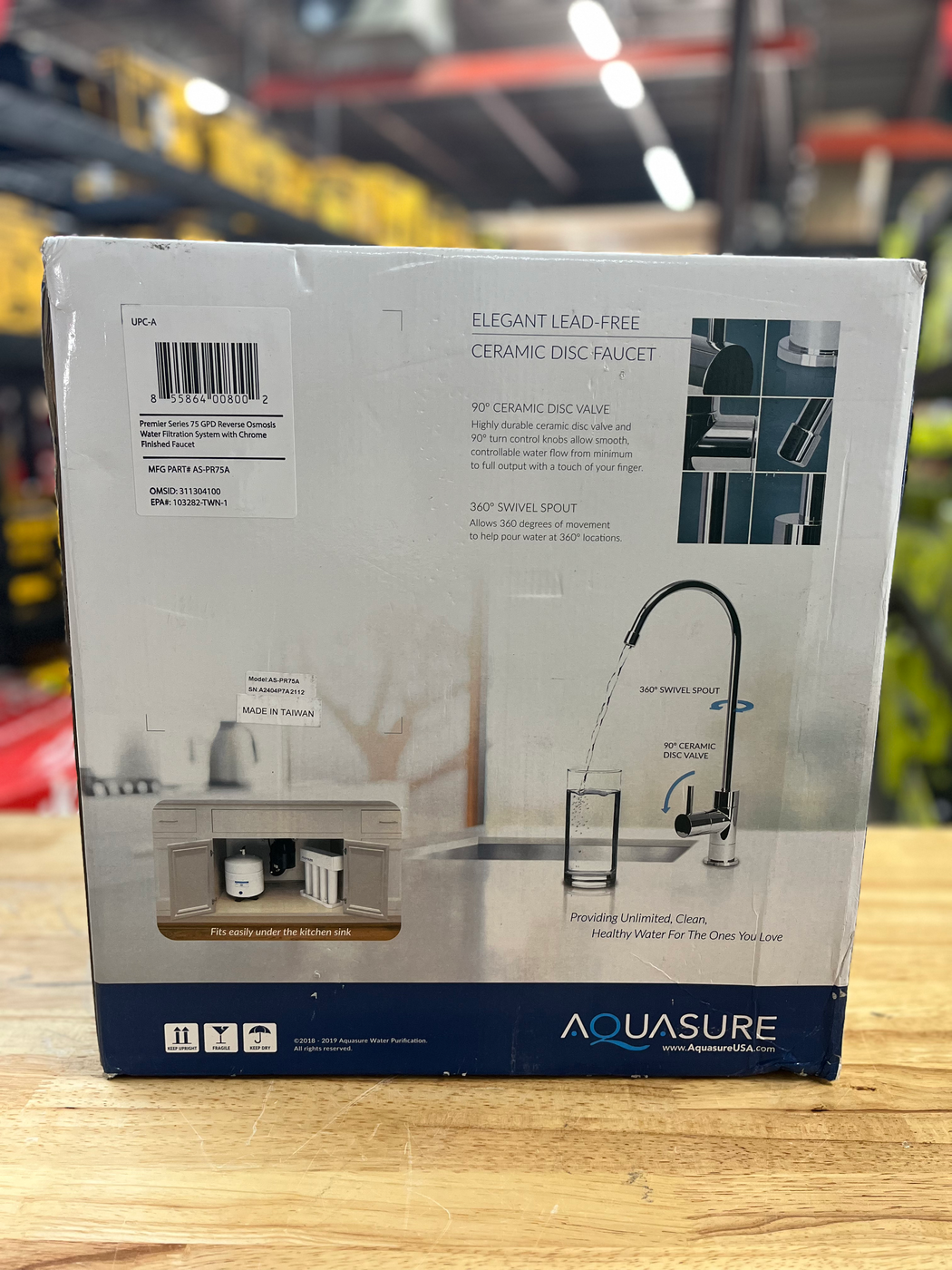 AQUASURE Premier Series 75 GPD Reverse Osmosis Water Filtration System with Chr