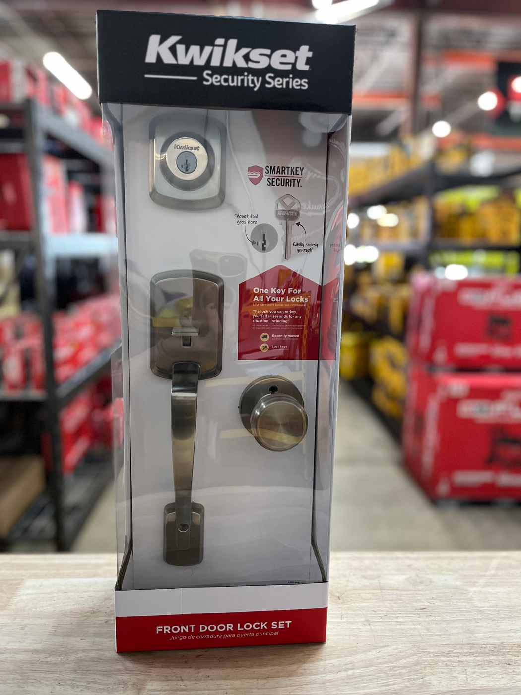 Kwikset Henley Single Cylinder Door Handleset w/Round Maven Knob featuring Smar