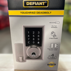 Defiant Square Satin Nickel Electronic Single Cylinder Touchpad Deadbolt
