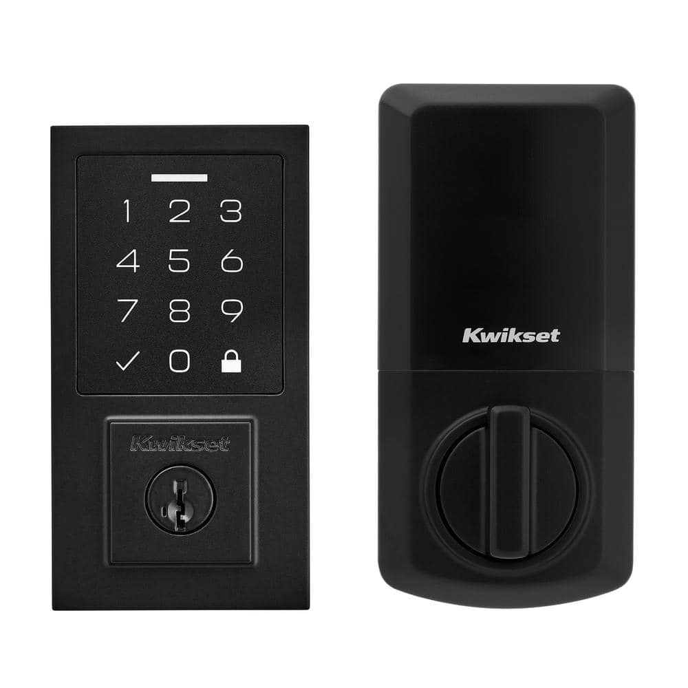 Kwikset SmartCode 270 Contemporary Matte Black Touchpad Single Cylinder Electro