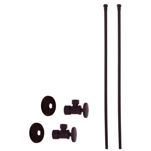 Westbrass 5/8 in. x 3/8 in. OD x 20 in. Bullnose Faucet Supply Line Kit with Ro