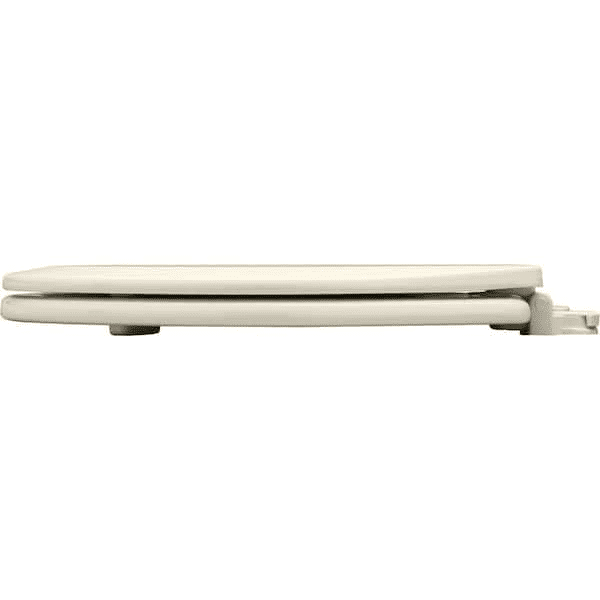 BEMIS Elongated Enameled Wood Closed Front Toilet Seat in Biscuit