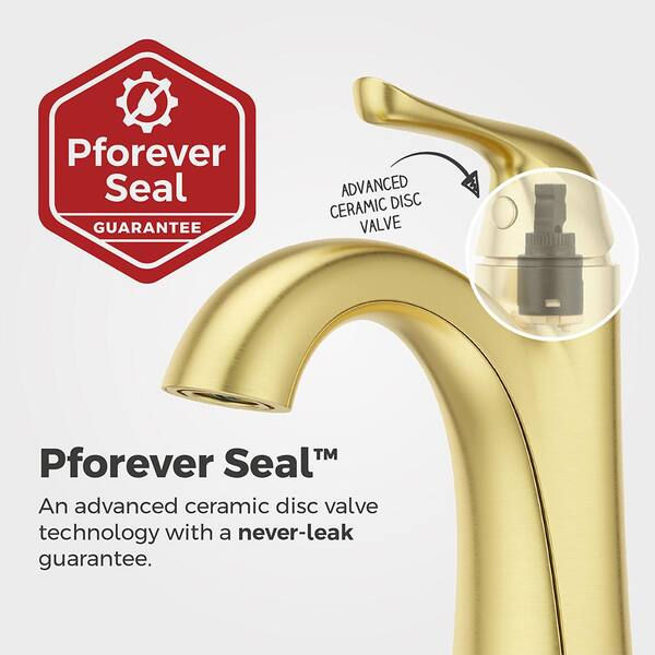 Pfister Willa Single Handle Single Hole Bathroom Faucet With Deck plate in Brus