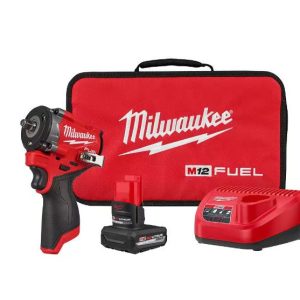 M12 FUEL 12V Li-Ion Brushless Cordless Stubby 3/8 in. Impact Wrench Kit w/(1) 5.