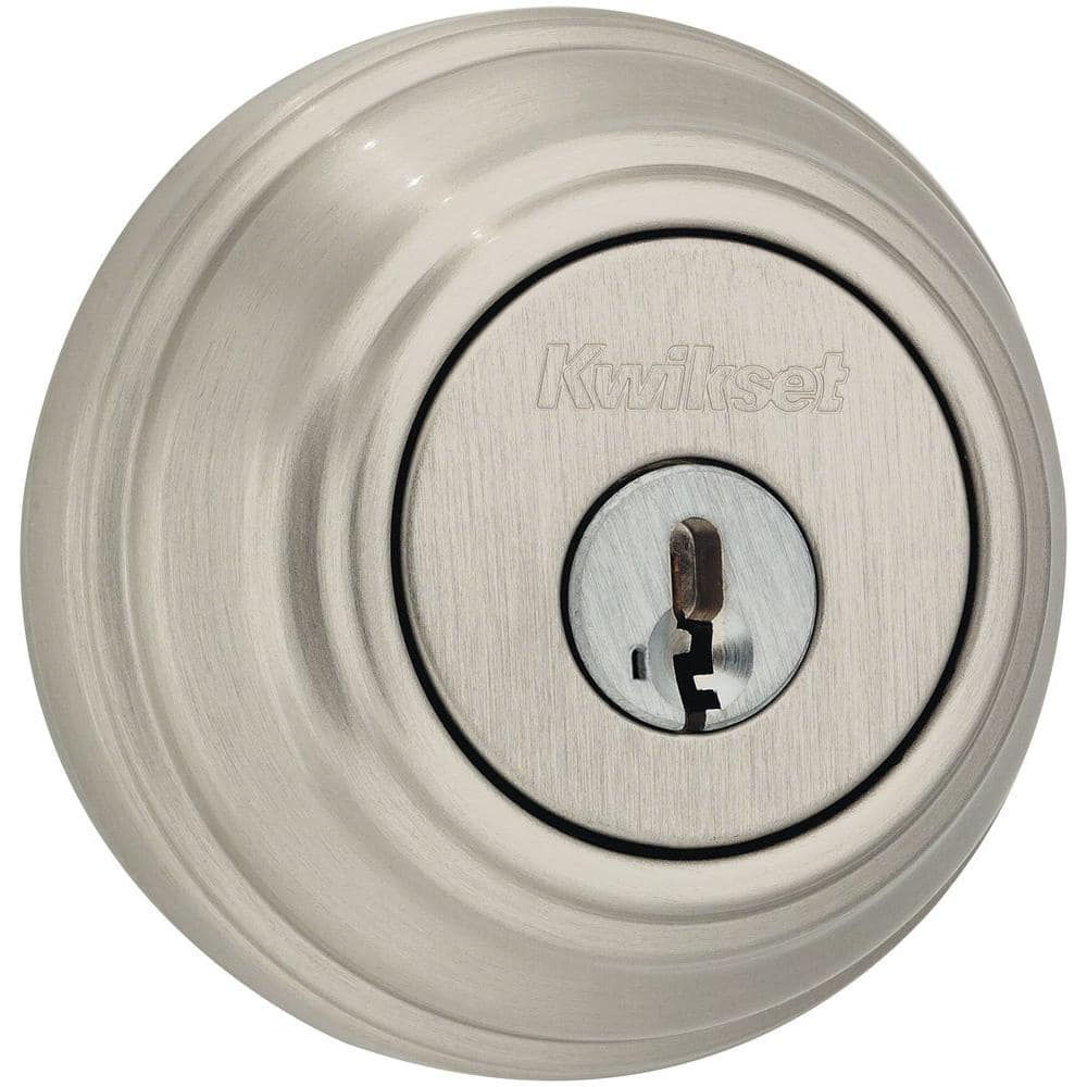 Kwikset Satin Nickel Double Cylinder Deadbolt featuring SmartKey Security 98515