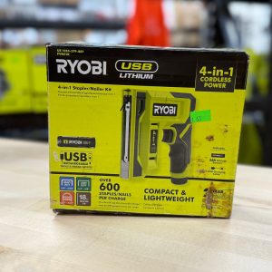 USB LITHIUM 4-in-1 Stapler/Nailer Kit with 3.0 Ah Battery and Charging Cable